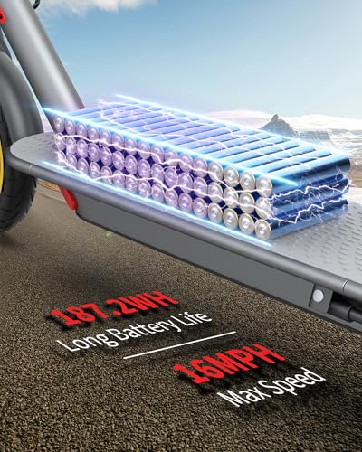 Electric Scooter with Seat, Adults Electric Scooter, Up to 16 Mph, 8.5'' Tire, 350W Motor, E-Scooter with Double Braking Systems for Adults and Teens