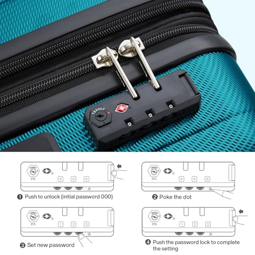 Hanke 29 Inch Luggage Suitcases With Spinner Wheels Lightweight PC hardside Rolling Suitcase With Travel Lock, Checked-Large 29-Inch(Blackish Green)