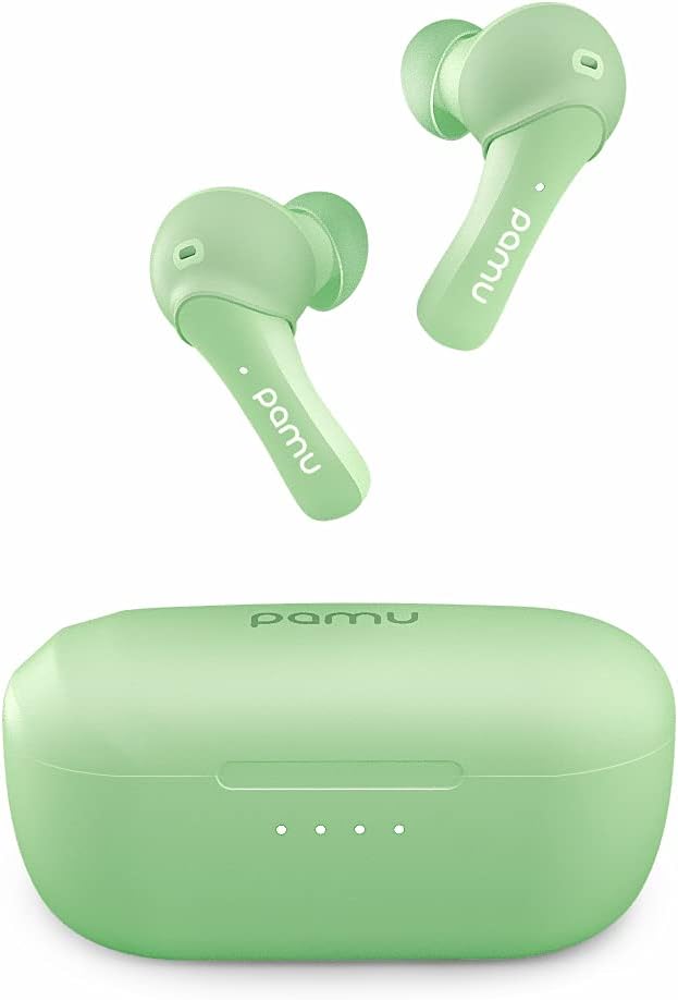 Bluetooth Headphones Padmate True Wireless Earbuds with 4 Mics CVC8.0 Noise Cancelling Earphones with Charging Case in-Ear Headset Touch Control