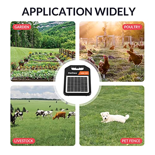 10 Miles Solar Electric Fence Charger with Day or Night Mode, 0.11 Joule Portable Solar Fence Charger for Livestock