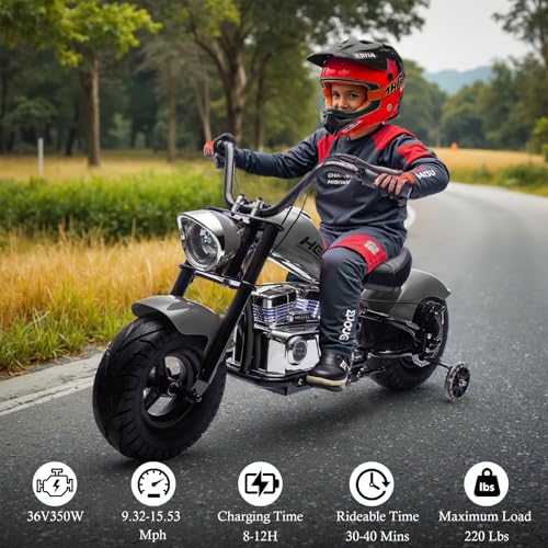 36V Electric Dirt Bike, 360W Electric Motorcycle, 3 Speed-Up to 15.5 MPH, Electric Dirt Bike for Kids 14+, LED/USB/Bluetooth