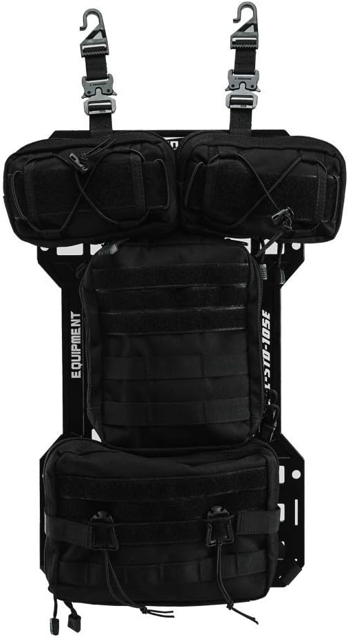 FURYENGRAVER Tactical Rigid MOLLE Insert Panel with 4 Organizer Storage Bag MOLLE Platform Solutions Modular Molle Tailgate Panel Vehicle MOLLE Seat