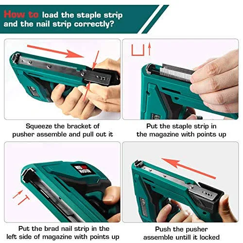 Brad Nailer, Neu Master NTC0060 Electric Nail Gun/Staple Gun for DIY Project of Upholstery, Carpentry and Woodworking, Including