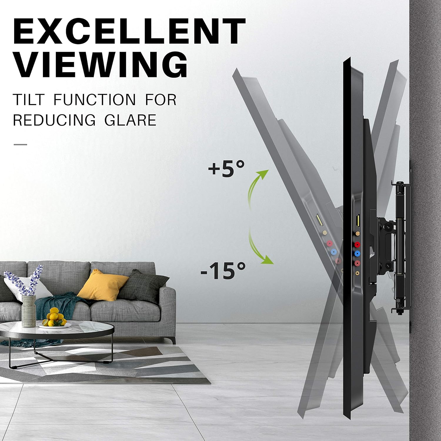 USX MOUNT Full Motion TV Wall Mount with Height Setting for Most 32-65 inch Flat Screen/LED/4K TVs, Swivel/Tilt TV Mount Bracket Max VESA 400x400mm