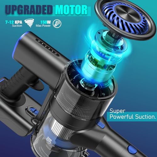 Cordless Vacuum Cleaner,Vacuum Cleaners for Home with Super Suction,Stick Vacuum Cleaner Rechargeable Up to 35 Mins Runtime