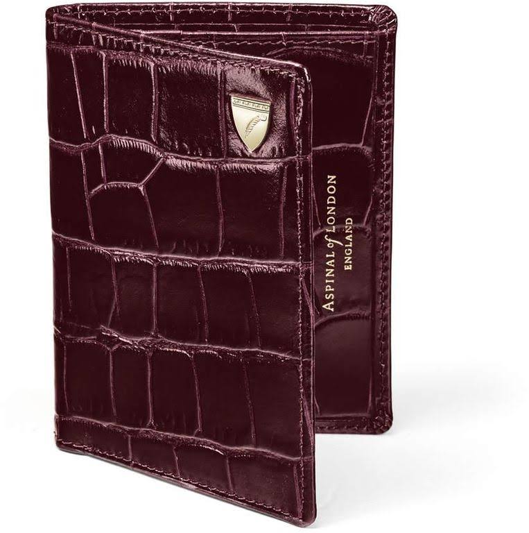 Aspinal of London | Credit Card Wallet with Notes Pocket | Smooth Cognac