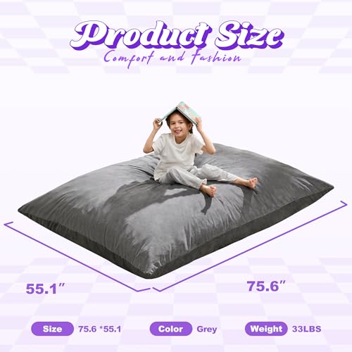 Hobestluk 3 in 1 Bean Bag Chair Giant Bean Bag Chairs Convertible Bean Bag Floor Cushion with Machine Washable Cover