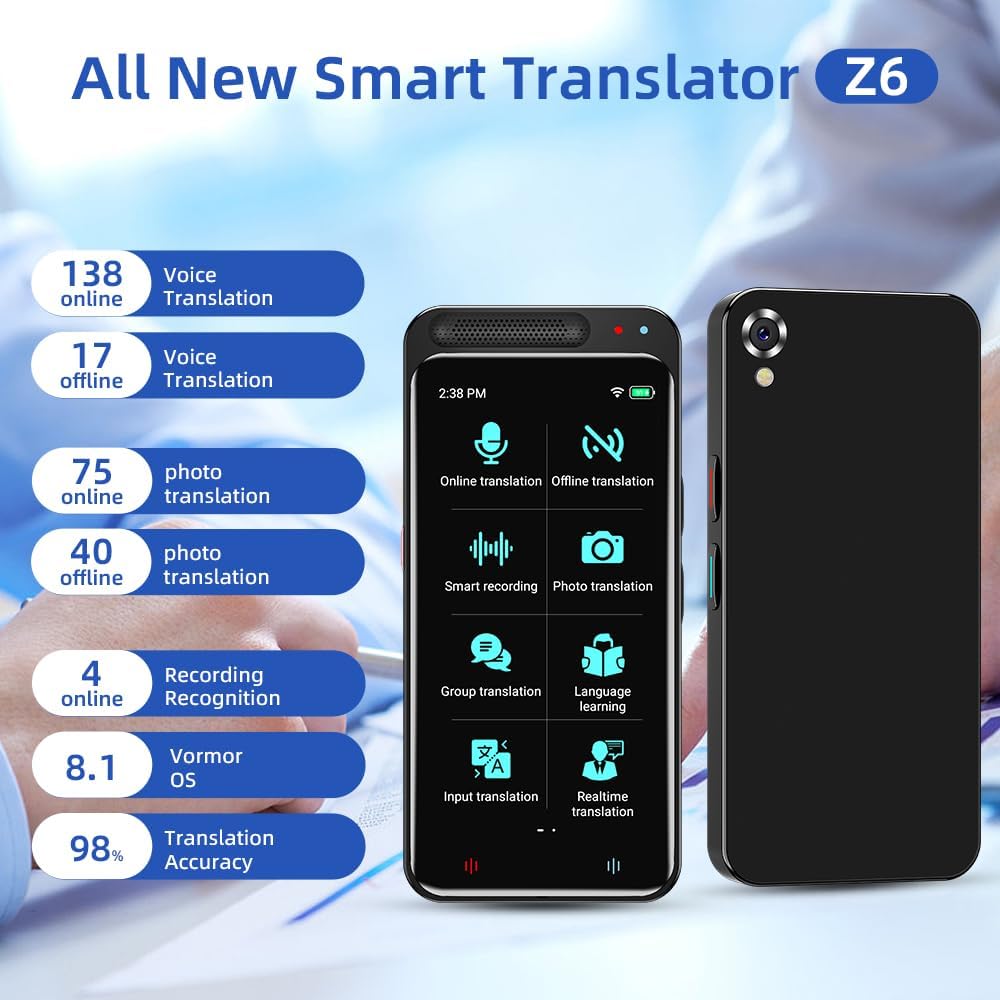 Language Translator Device, Support 138 Languages, Two Way Real-Time Voice Translation