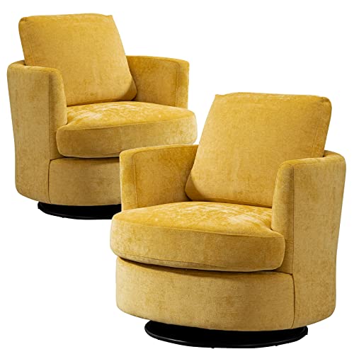 ODUWA Swivel Barrel Chair Set of 2