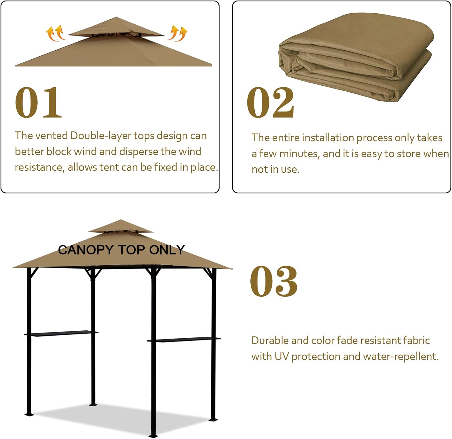 Grill Gazebo Replacement Canopy Roof