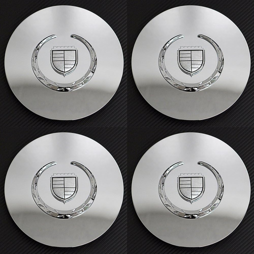 OxGord Center Caps Compatible with 96-05 Cadillac DeVille, 01-02 DHS, 00-08 DTS, 95-02 El Dorado, 95-02 Seville (Pack of 4) Wheel Covers