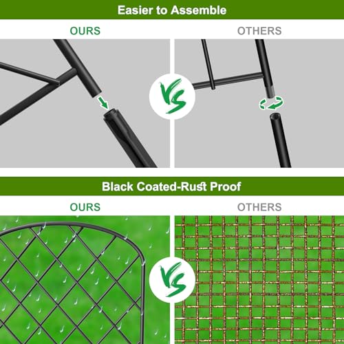 Decorative Garden Fence 30 Pack Animal Barrier Fencing 33ft (L) x 22in (H) Rustproof Metal Wire Section Edging with Plastic Stakes Dog Fence Outdoor