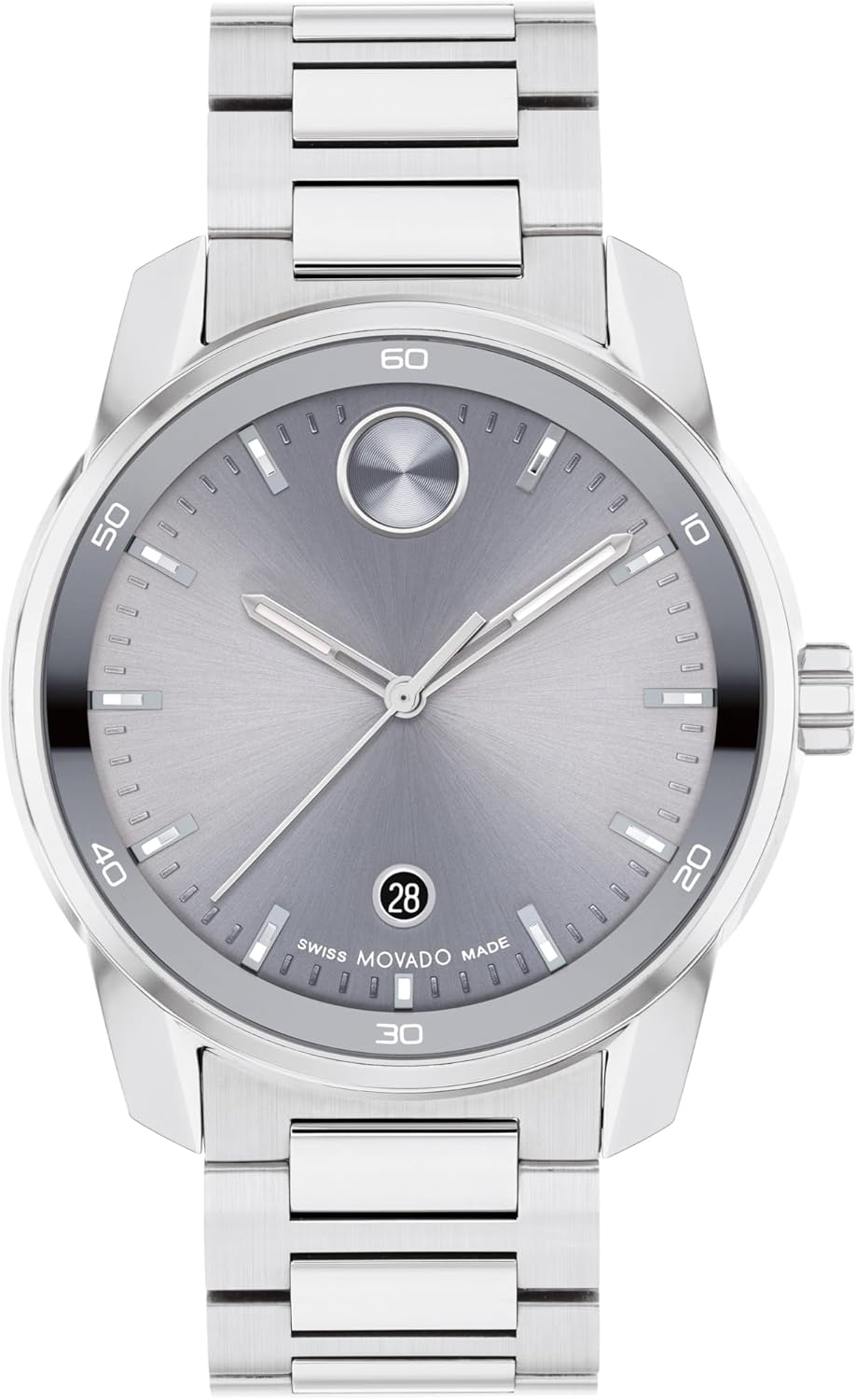 Movado Bold Verso Men's Sport Watch - Swiss Quartz Movement, Stainless Steel Link Bracelet - 5 ATM Water Resistance