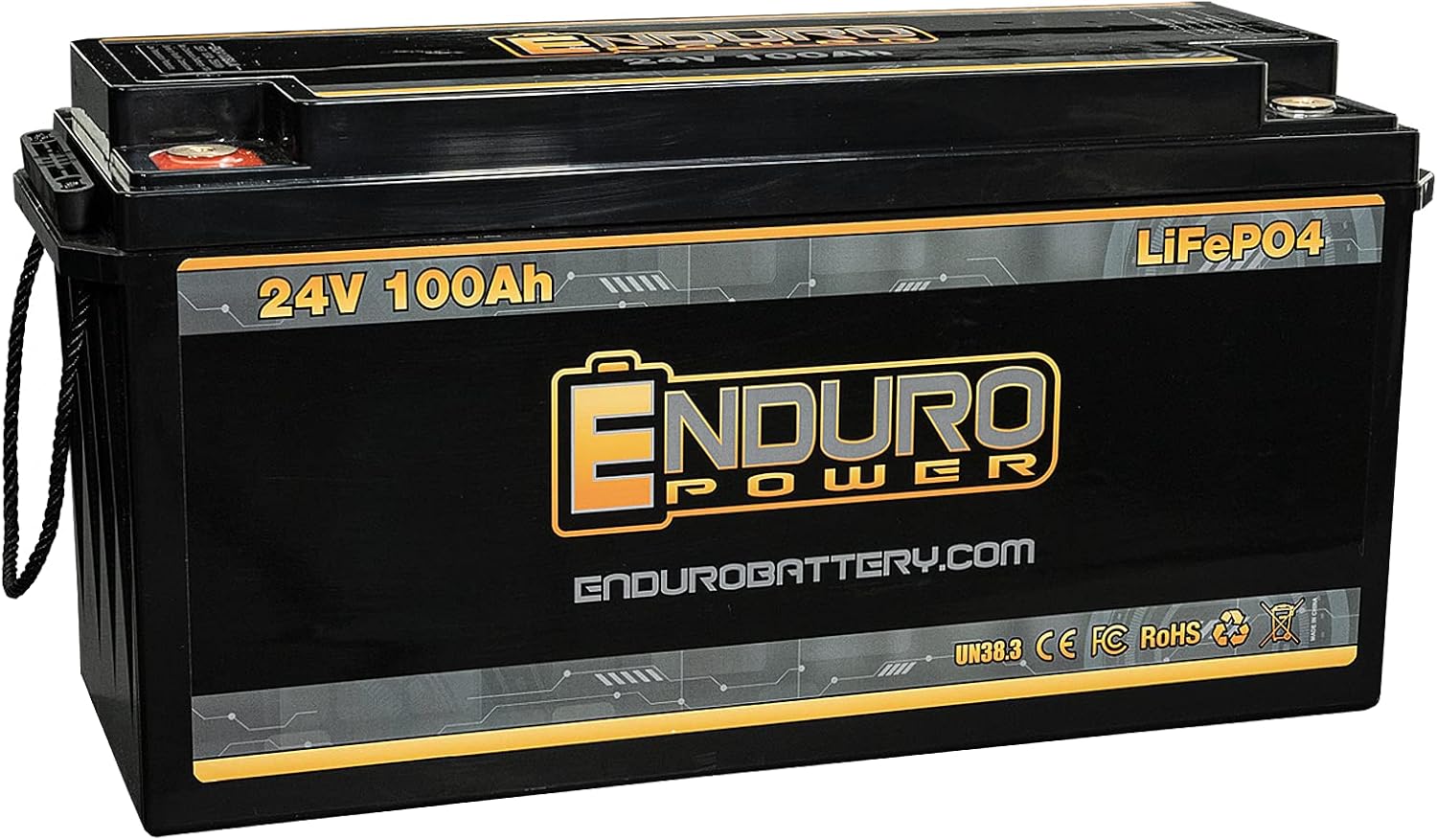 Enduro Power 12V 50Ah LiFePO4 Lithium Deep Cycle Battery, 2X the Power, Half the Weight, 20% Narrower Case Size, 50A BMS Fuels Your Adventure