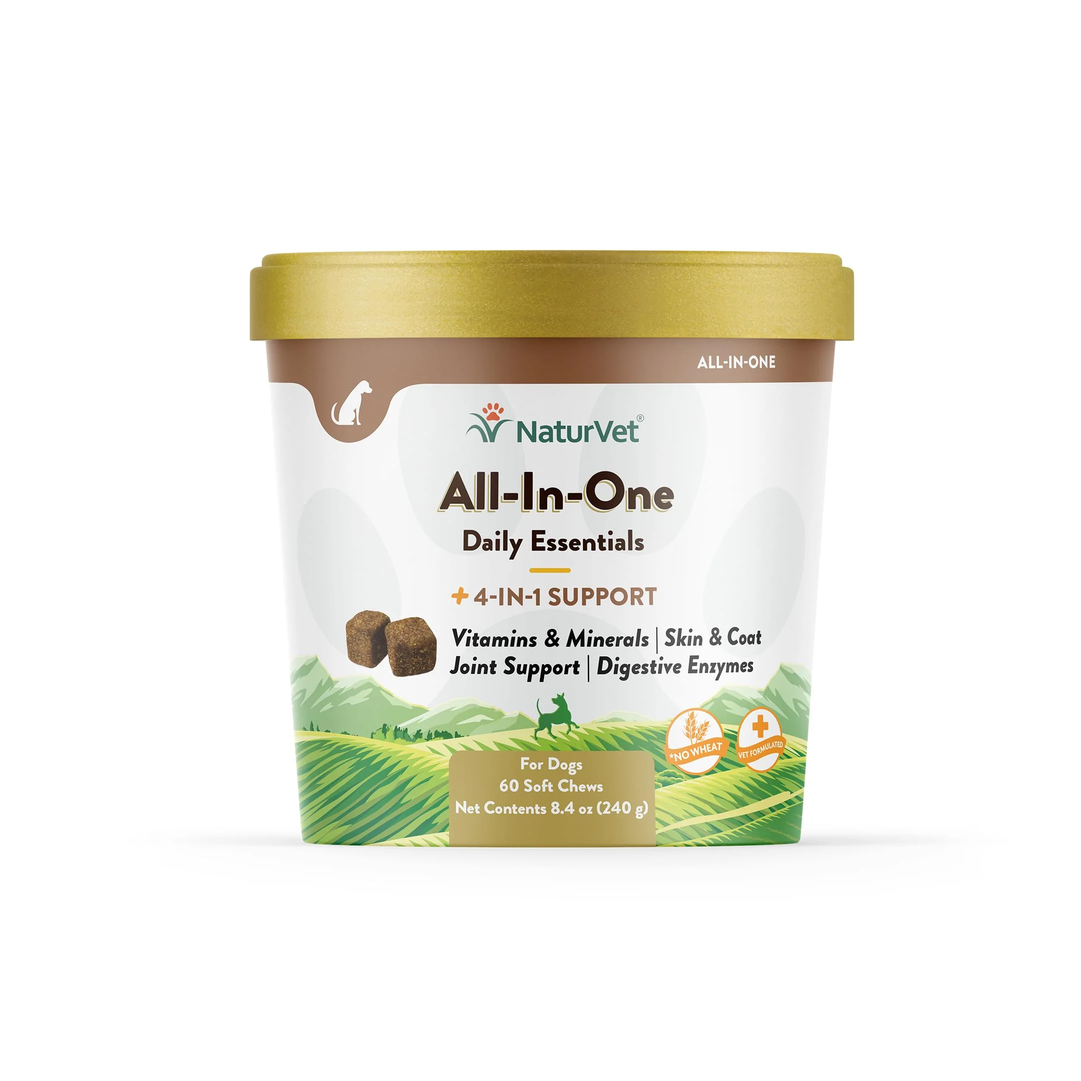 NaturVet All-in-One Dog Supplement - for Joint Support, Digestion, Skin, Coat Care ?Dog Multivitamins with Minerals, Omega-3, 6