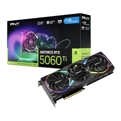 PNY NVIDIA GeForce RTX&trade; 5060 Ti 16GB Overclocked Dual Fan Graphics Card (DLSS 4, PCIe&reg; 5.0, HDMI&reg;/DP 2.1, 2-Slot)