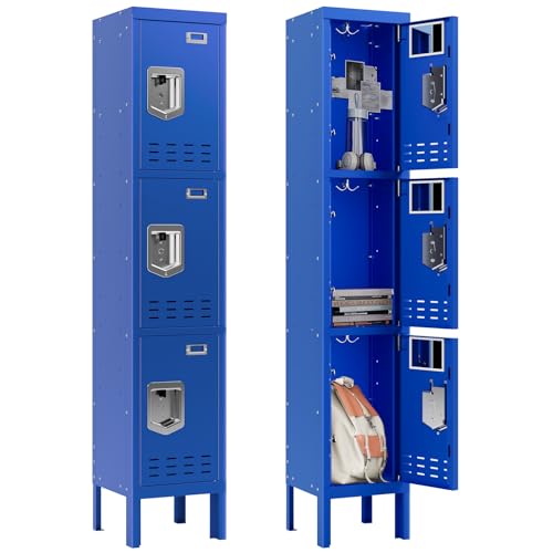 Metal Cabinet Home Office Storage,Lockers,Lockable Employees Metal Locker with Door,54" Height Steel Locker,Lockable Steel Locker for Gym,School,Home