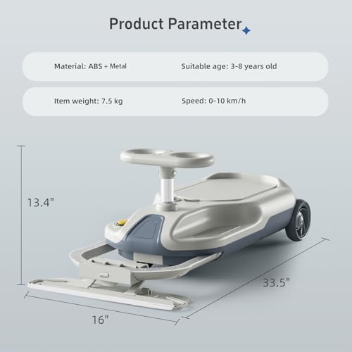 Upgraded Clean Car for Kids, Metal Rod with Built-in Bearings for Precise Steering, Electric Go Kart with Cleaning Function