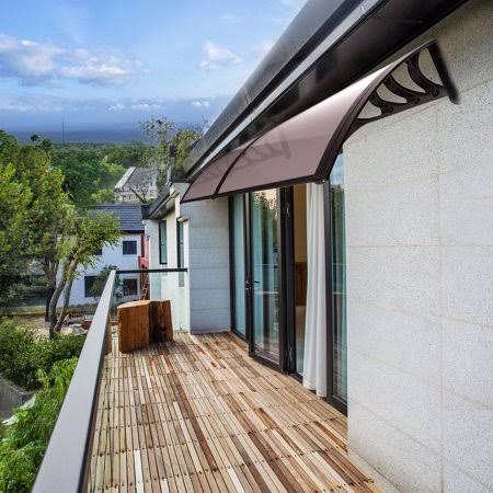 Window Door Awning Brown with Black Bracket 40 x 80 inch