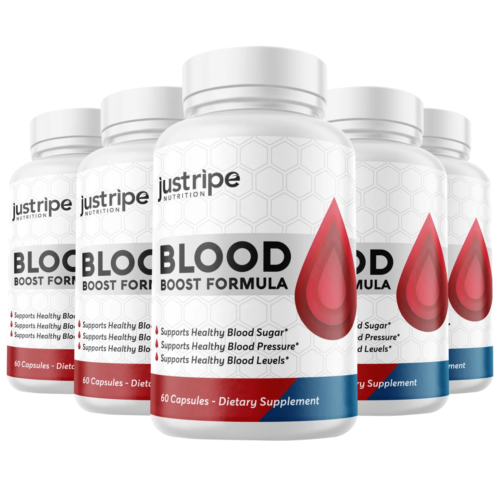 5 Pack Blood Boost Formula Blood Flow Accelerator By Just Ripe - 60 Capsules - Kansas Nuitrition - HNZSDS