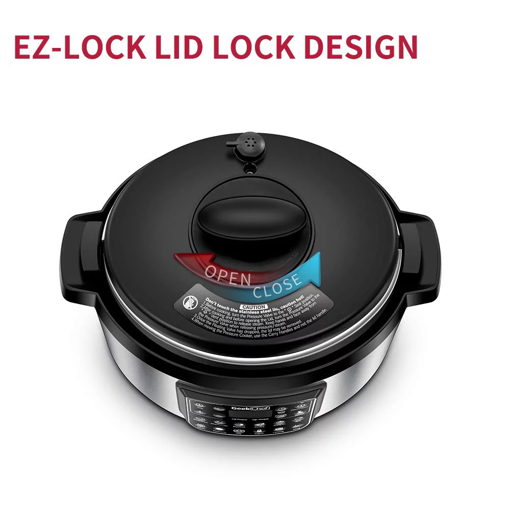 12-In-1 Electric Pressure Cooker，Multi-Function Programmable Pressure Cooker, Slow Cooker, Rice Cooker, Wok, Steamer, Heating Pot, Stainless Steel