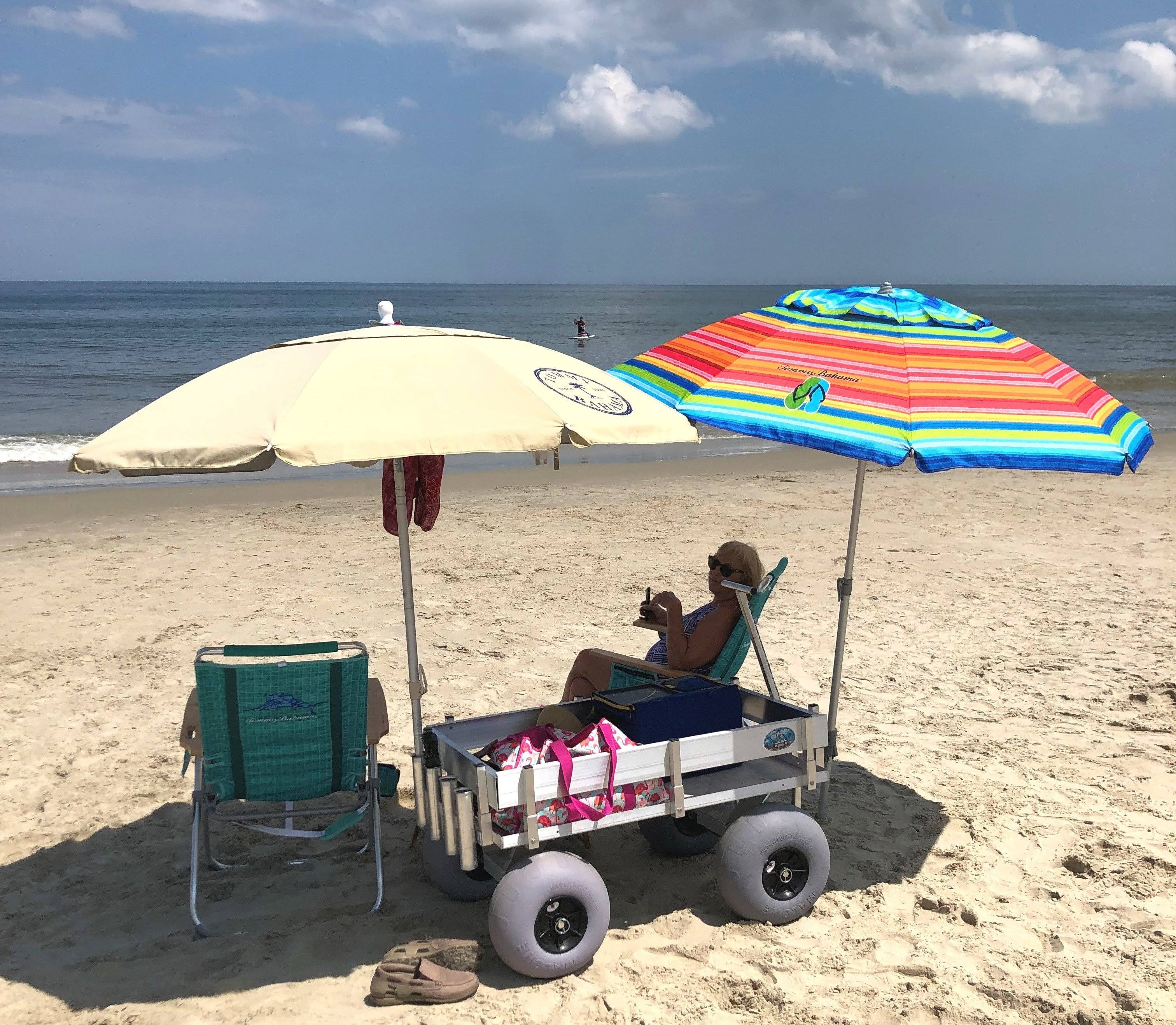 Alumacart Big Kahuna Beach and Fishing Wagon Rust Resistant with Rod Holders, ALUM115