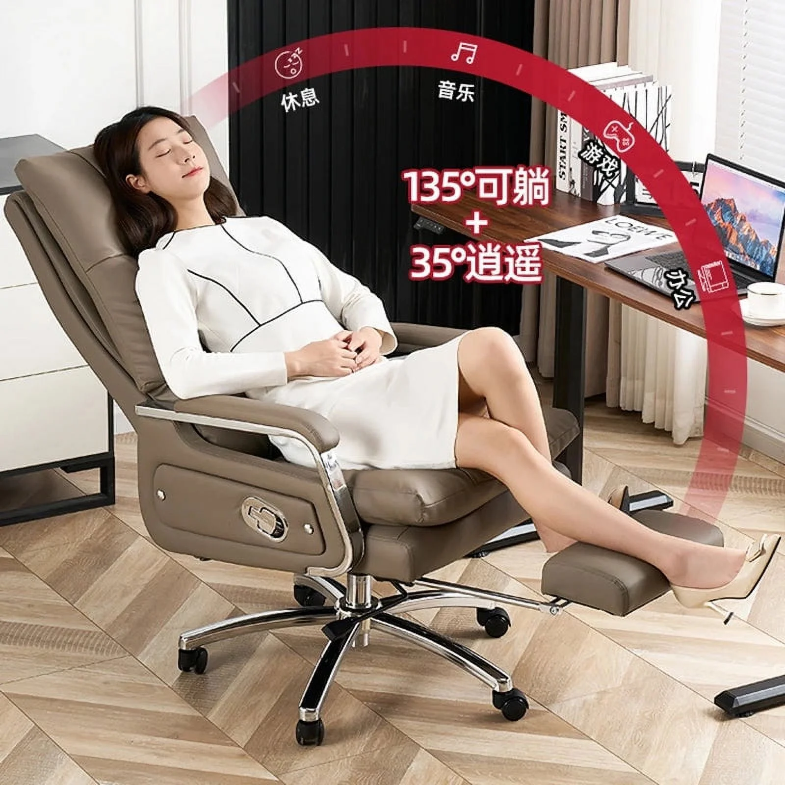 Lounges Office Chairs Ergonomic Floor Comfy Rolling Luxury Design Lazy Swivel Chair Reclining Cadeira Gamer Furniture MQ50BG