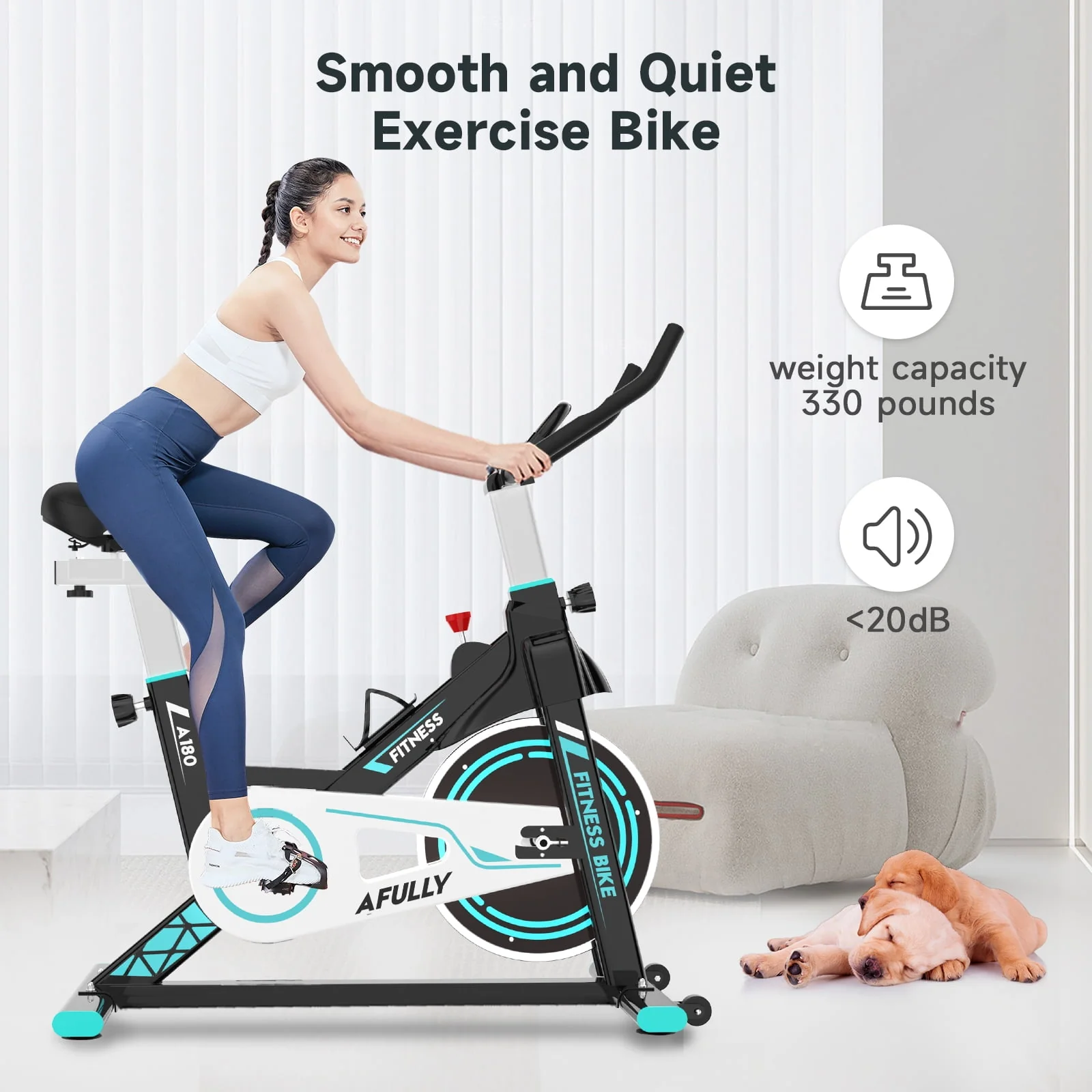 Pooboo Indoor Cycling Exercise Bikes Stationary Fitness Cycle Upright Cycling Belt Drive for Home Cardio Workout 35 Lbs Flywheel 350lb