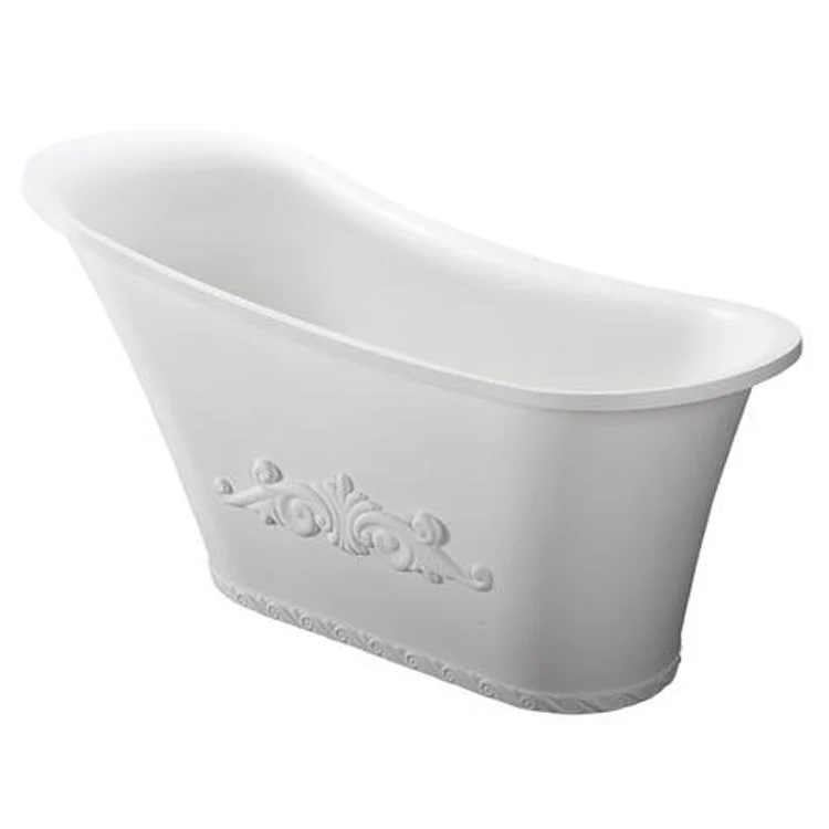 Freestanding Tub Ayanna 59 Inch Matte White Oval Resin No Faucet Holes