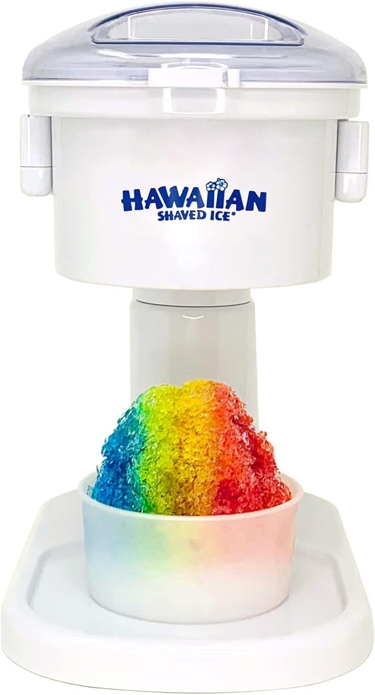 Hawaiian Shaved Ice Snow Cone Machine Package with 6 Flavoring Syrups and Party Ready Accessories