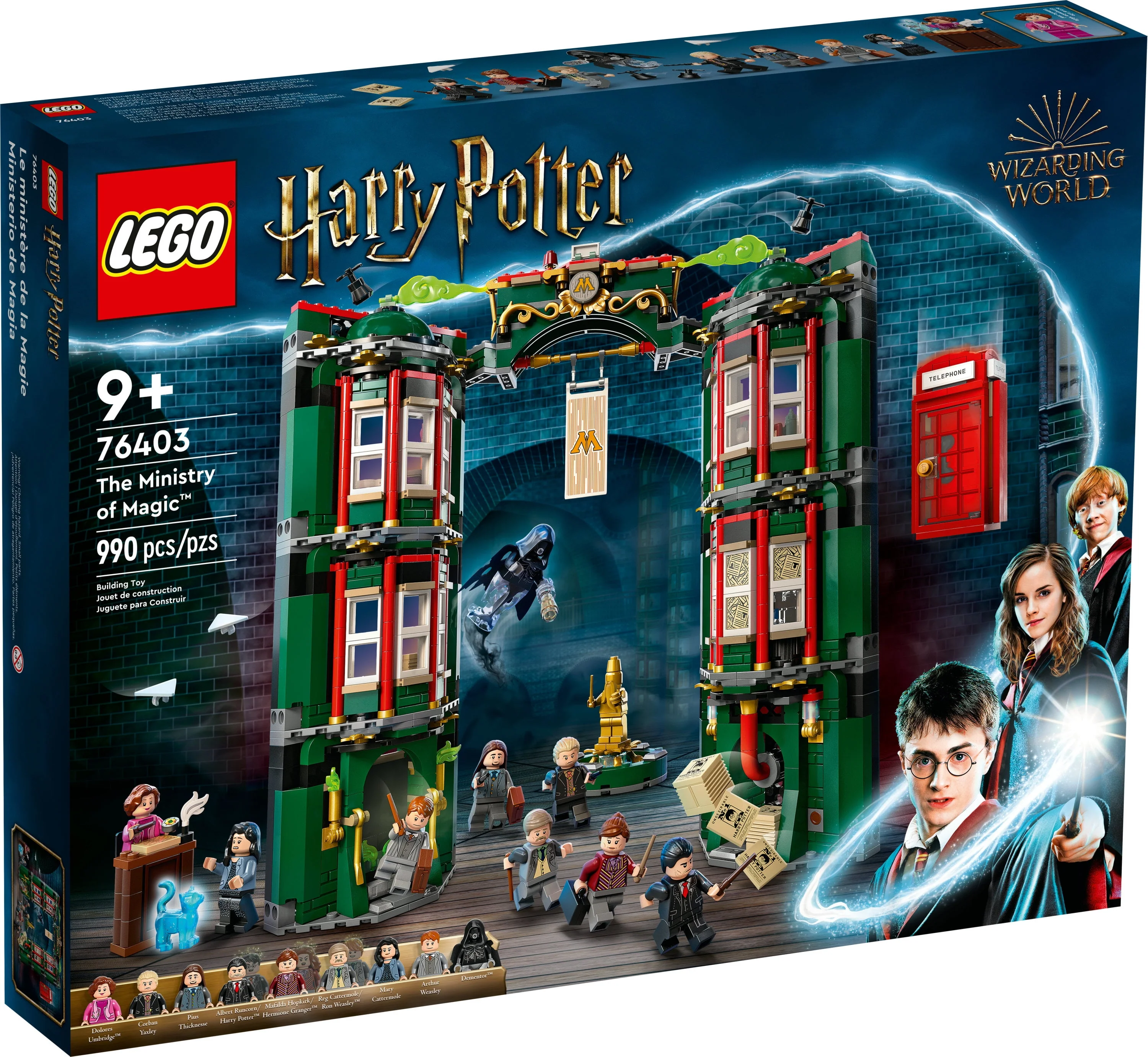 LEGO Harry Potter The Ministry of Magic 76403 Modular Model Building Toy with 12 Minifigures and Transformation Feature