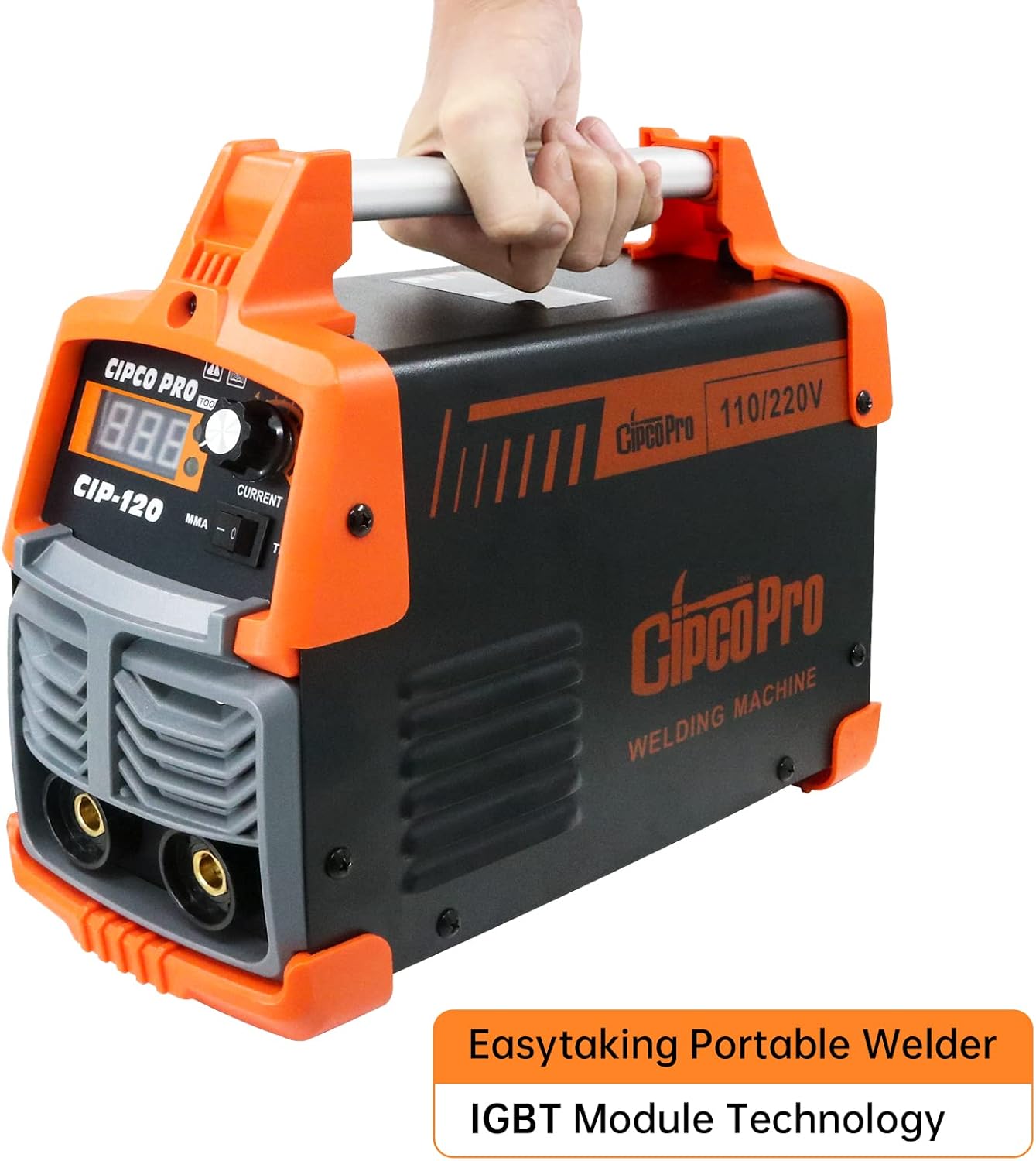 CIPCOPRO 120A ARC Stick Welder 110/220V Dual Voltage IGBT Hot Start Inverter Welder with Lift TIG, Digital Display LCD, Electrode Holder,Work Clamp