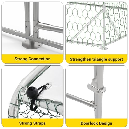 Large Metal Chicken Coop, Walk-in Poultry Cage