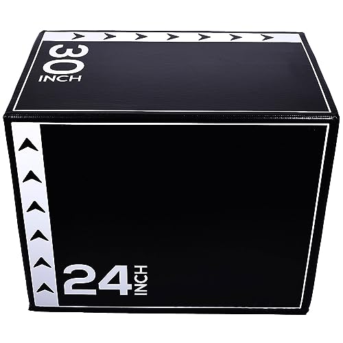 BalanceFrom 3 in 1 20 x 24 x 30 Inch or 20 x 24 x 16 Inch Foam Plyometric Box Jumping Exercise Jumping Trainer, 16-Pound or 60-Pound