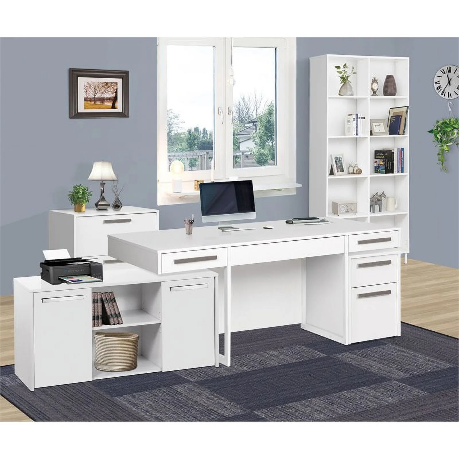 Urbanpro 2-Drawer Modern Wood Lateral File Cabinet in White Finish