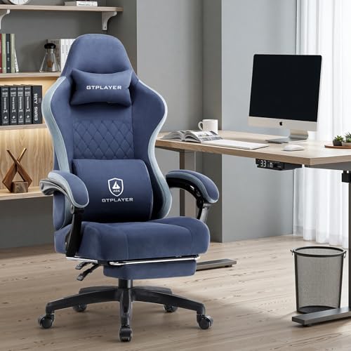 GTPLAYER Office Chair, Gaming Computer Desk Fabric Chair with Footrest