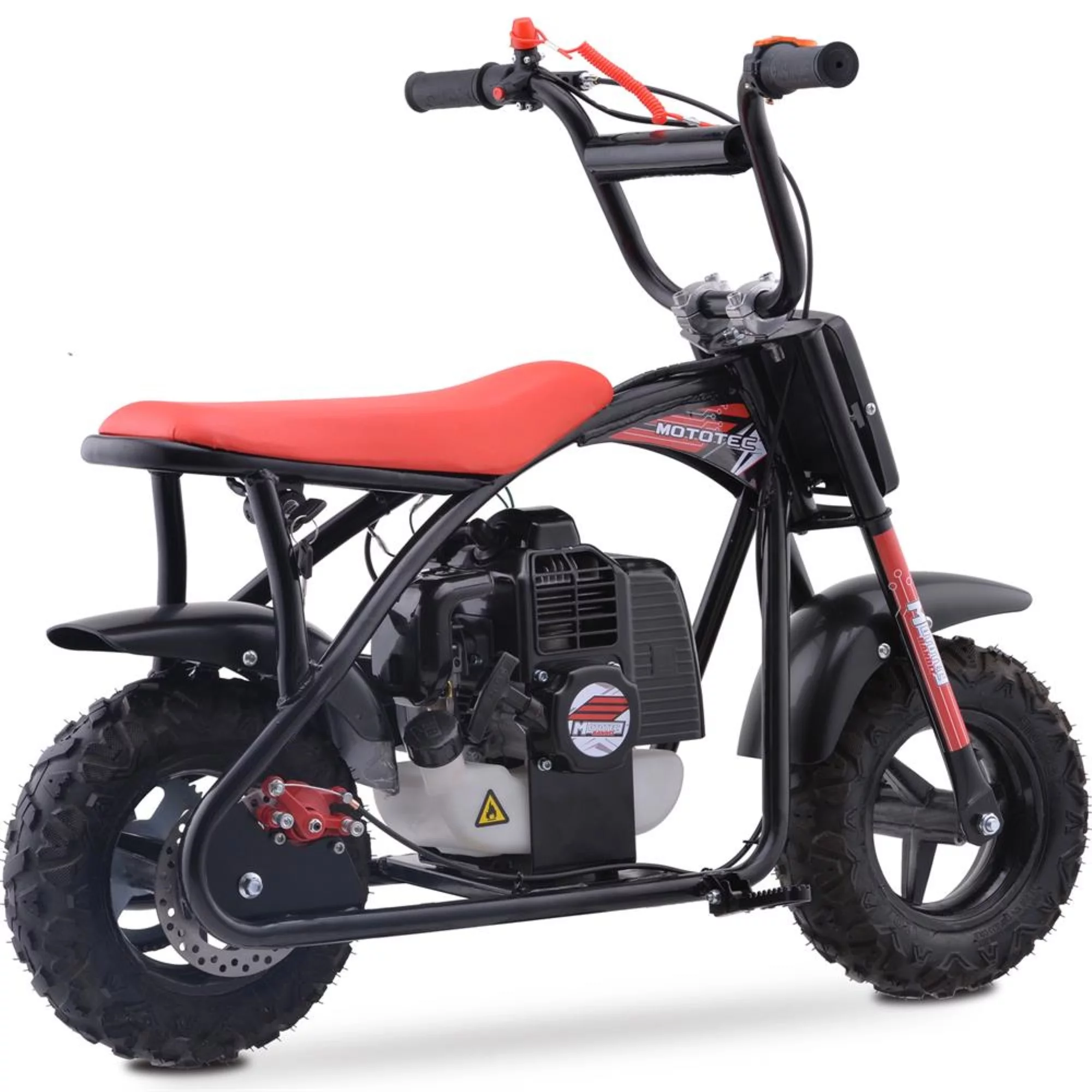MotoTec Bandit 52cc 2-Stroke Kids Gas Mini Bike Red - Radiant Selections