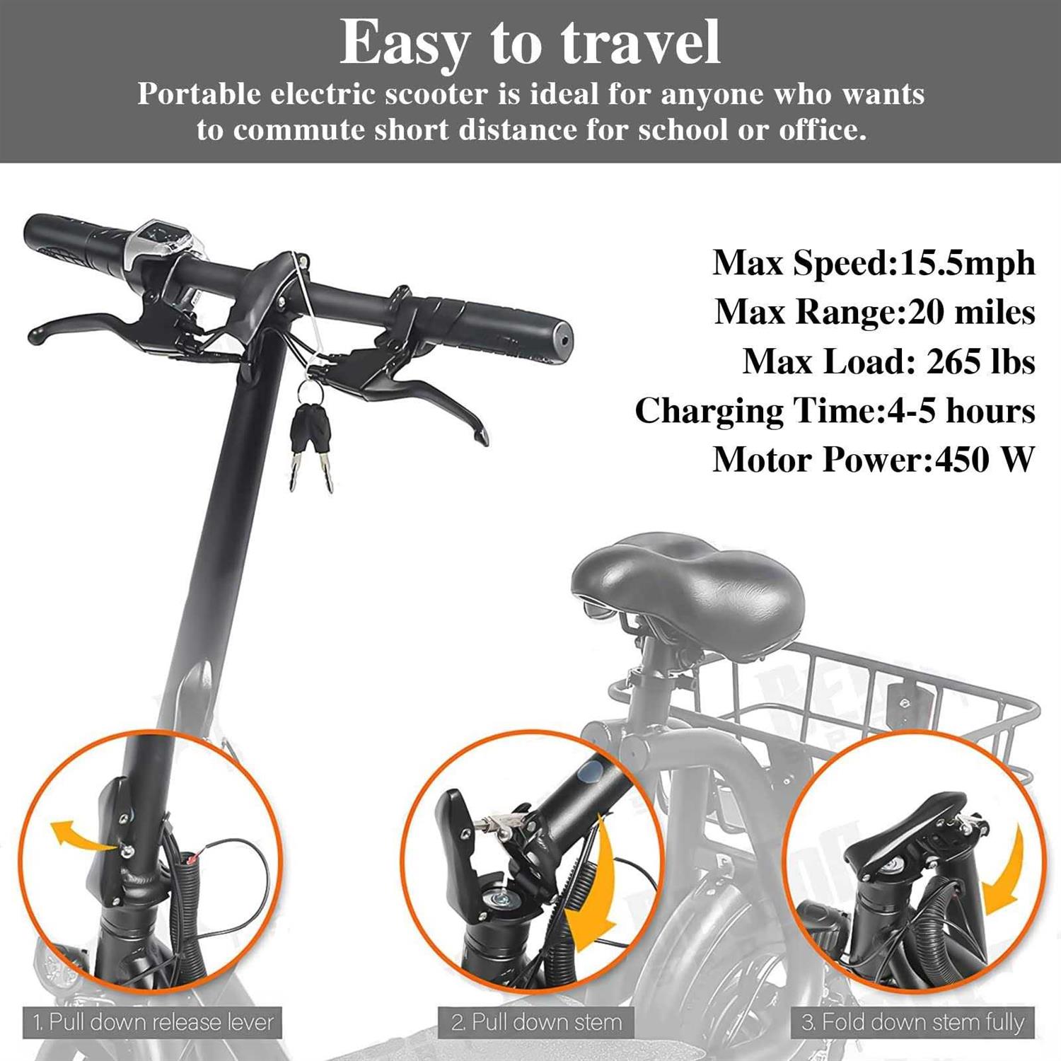 SEHOMY Electric Scooter Adults with Seat Portable Scooters for Adults 15.5mph Lightweight - Sports Supplies Online Store