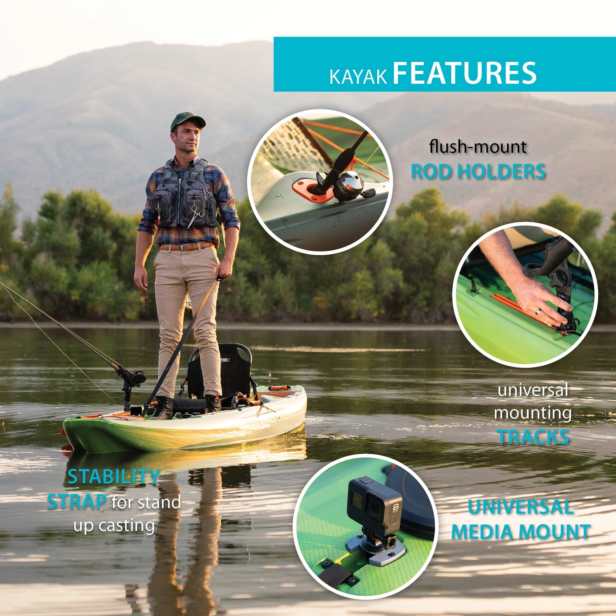 Lifetime Yukon Angler 116 inch Sit-on-Top Fishing Kayak, Lightning Fusion (90846)
