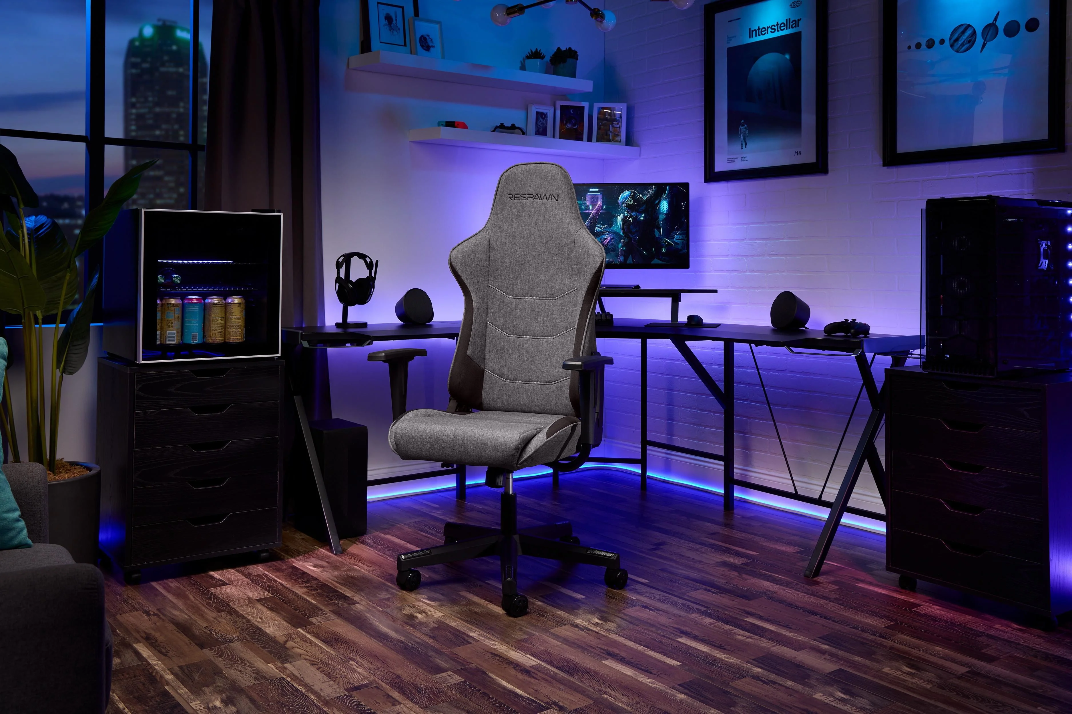 RESPAWN 110 Ergonomic PVC Gaming Chair-Racing Style High Back Office Chair -Integrated Headrest, Recline with Adjustable Tilt Tension & Angle Lock