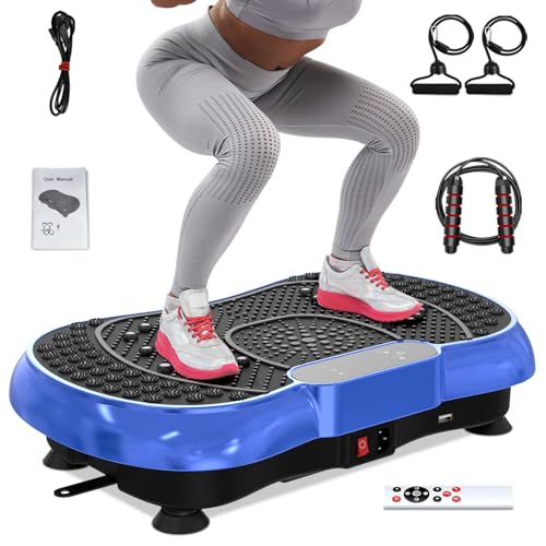 Vibration Plate Exercise Machine for Weight Loss – 100-Speed Platform with Bluetooth Speaker, Remote & Bands