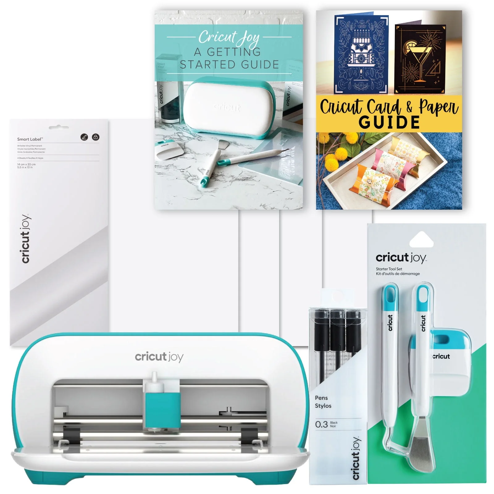 Cricut Joy Smart Machine with DIY Vinyl Decal Sampler & Essential Tools Starter Bundle