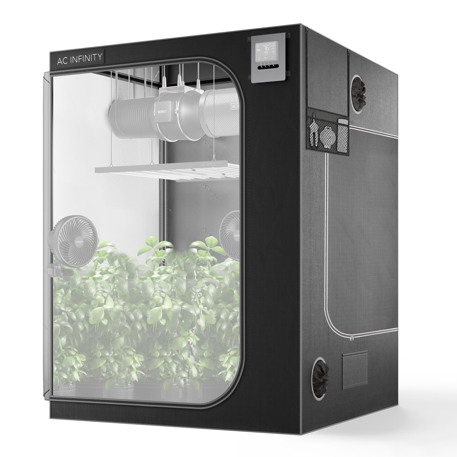 AC Infinity CLOUDLAB 866 Advance Grow Tent, 60”x60”x80” Thickest 1 in. Poles, Highest Density 2000D Diamond Mylar Canvas
