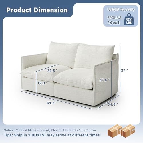 Cloud Modular Sectional Sofa, Waterproof Down Filled Sectional Sofas, High Backrest V Shaped 5 Seater Sectional Couches for Living Room