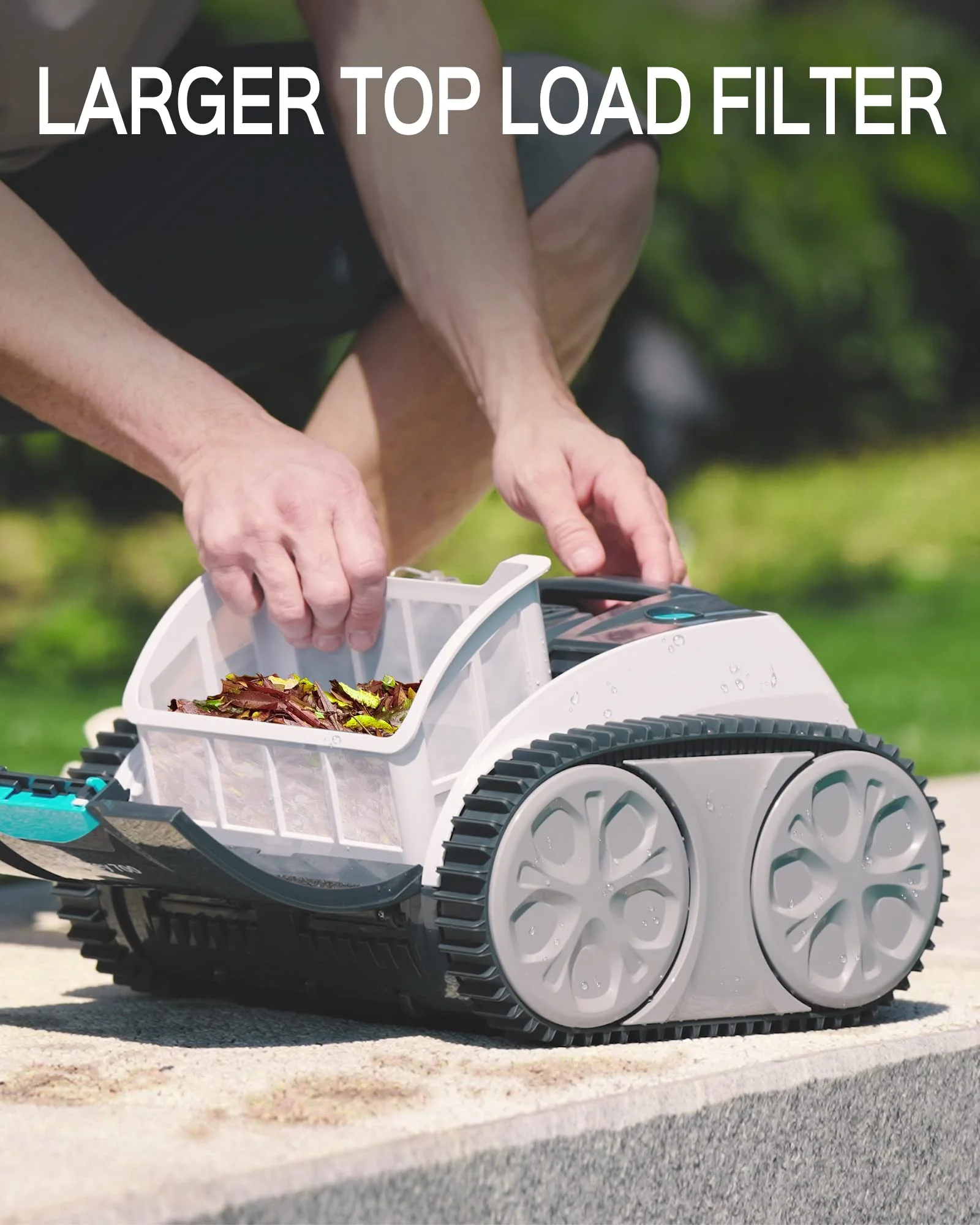 Wybot Robotic Pool Cleaner, Cordless Pool Vacuum with Wall Climbing Function for In Ground Pools up to 60ft in Length