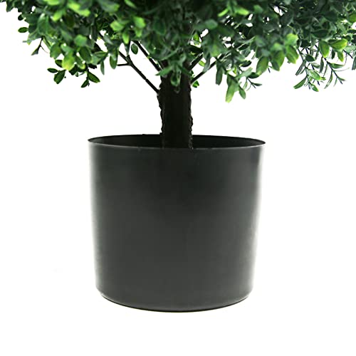 Sunnyglade 21.6” Tall Artificial Lavender Topiary Ball Tree Set of 2 Pack Potted Bushes UV Resistant Potted Plants for Indoor Outdoor Home