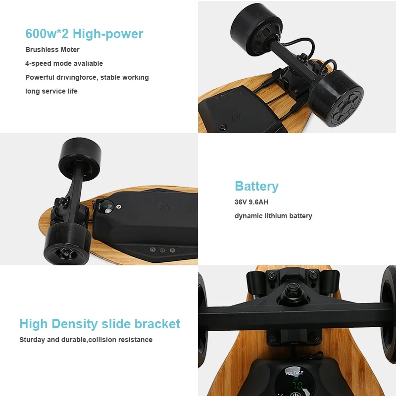 Cheap dual hub motors electric skateboard learn to use in five minutes daily transportation electric longboard for adults