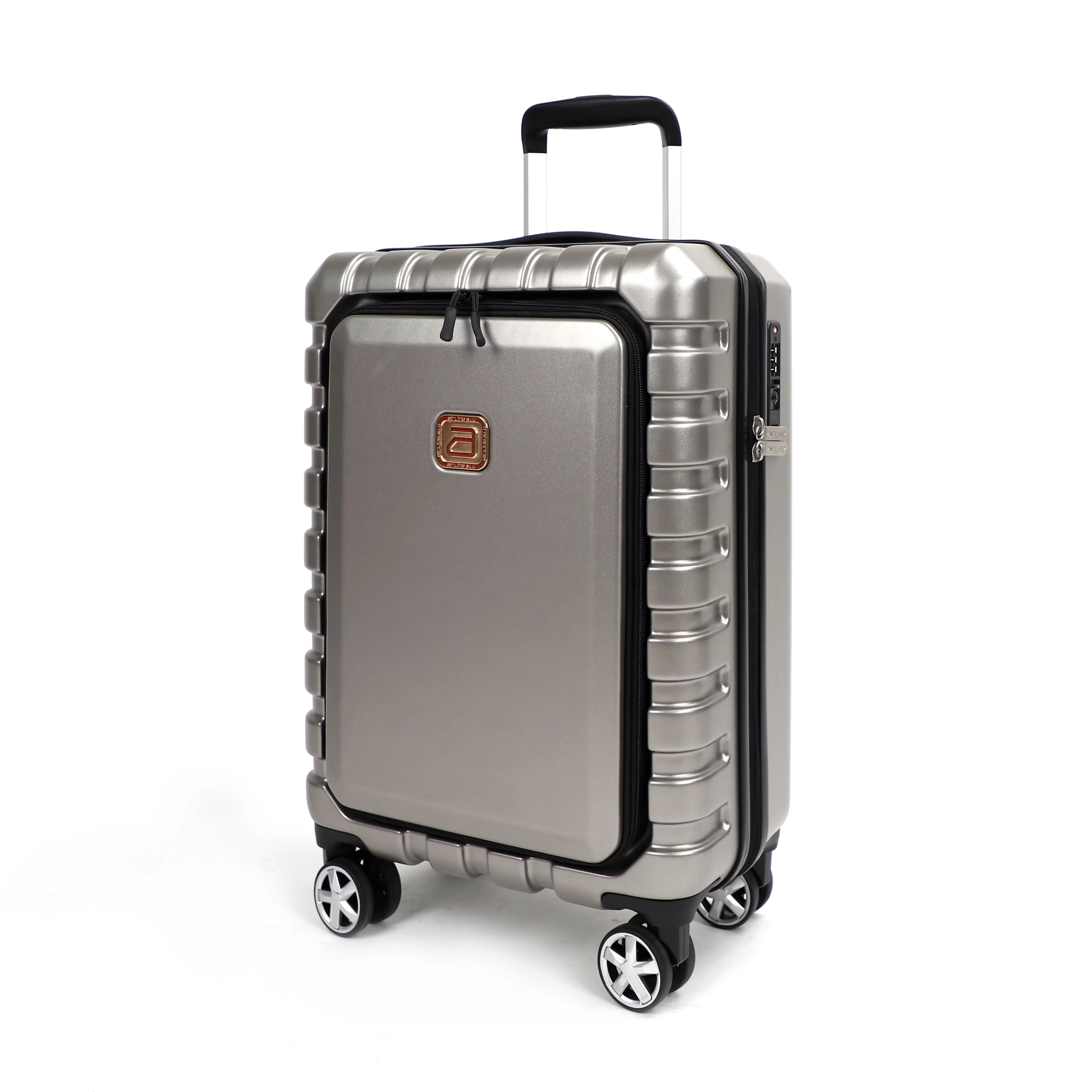 AIRLINE Hardside Carry on Luggage with Front Opening Spinner Wheel 20",Gold