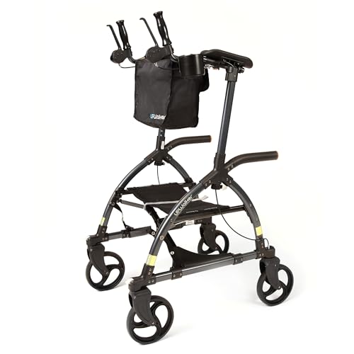 Journey UPWalker Standard – The Original Upright Walker – Premium, Lightweight Adjustable Upright Rollator Walker with Seat for Adults