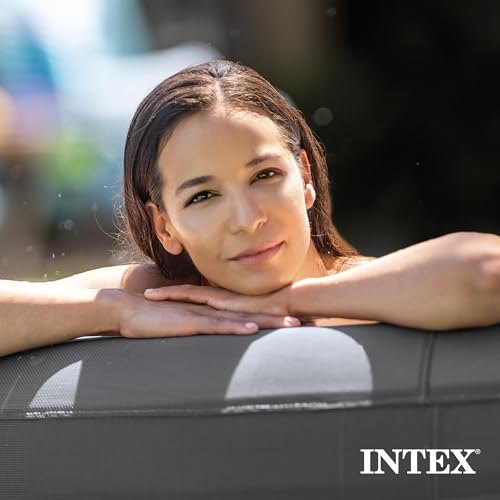 INTEX SimpleSpa Inflatable Hot Tub, 6 Person Jet Massage Spa with Built-in Pump and Cover - Portable Outdoor Tub with Bubble Jets for Home, Backyard